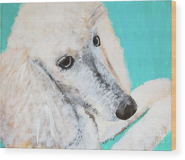 Dog Wood Print featuring the painting Murphy by Kathy Strauss