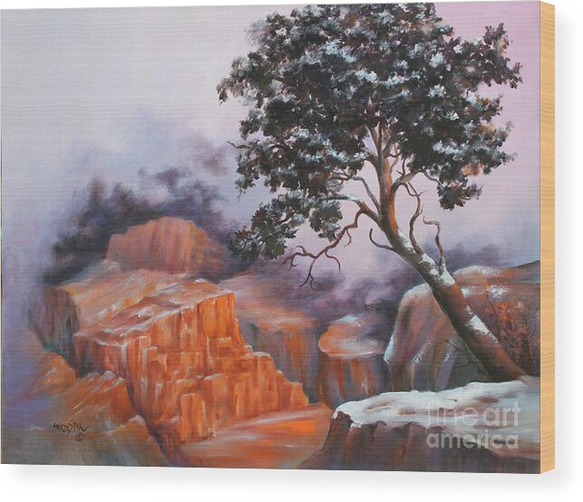 Landscape Wood Print featuring the painting Nature at Rocky Kingdom by Marta Styk
