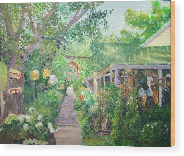 Landscape Wood Print featuring the painting Needful Things by Ronald Bowles