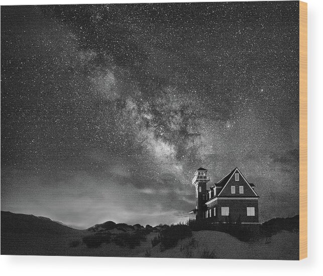 Life Saving Station Wood Print featuring the photograph Night at the Station by Art Cole