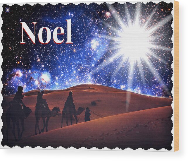 Christmas Card Wood Print featuring the photograph Noel Christmas Card by Aurelio Zucco