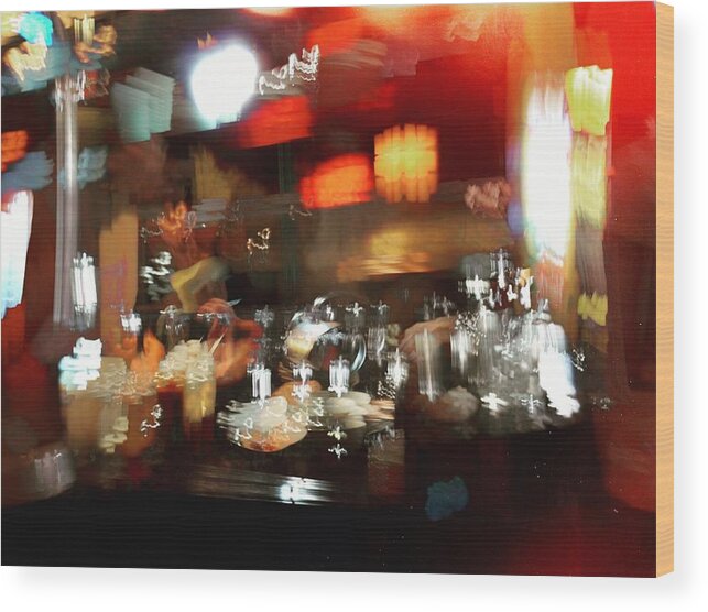 Long Exposure Wood Print featuring the digital art Noodle Kitchen by Julius Reque