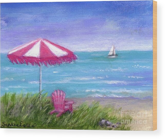 Seascape Wood Print featuring the painting Ocean Breeze by Sandra Estes