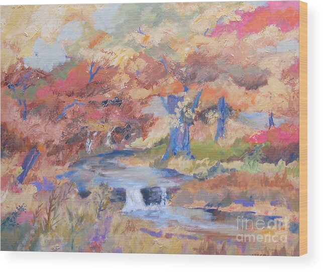 October Wood Print featuring the painting October Walk by John Nussbaum