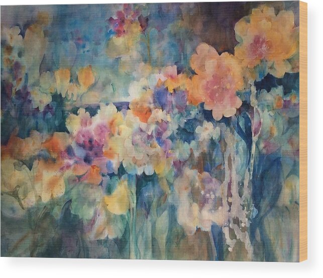 Garden Wood Print featuring the painting Ode to Spring by Karen Ann Patton