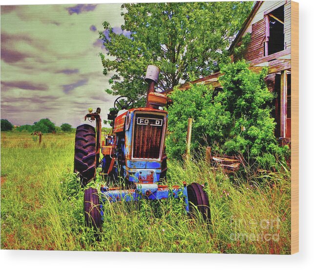  Old Wood Print featuring the photograph Old Ford Tractor by Savannah Gibbs