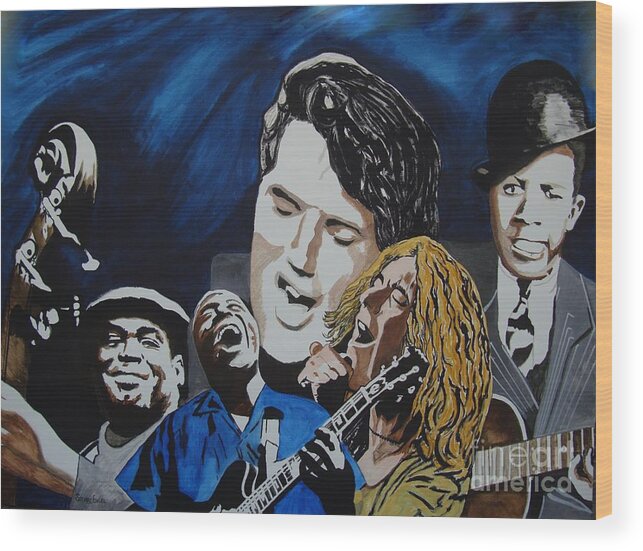 Willie Dixon Wood Print featuring the painting One Breath by Stuart Engel