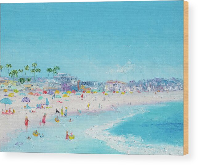 Pacific Beach Wood Print featuring the painting Pacific Beach in San Diego by Jan Matson