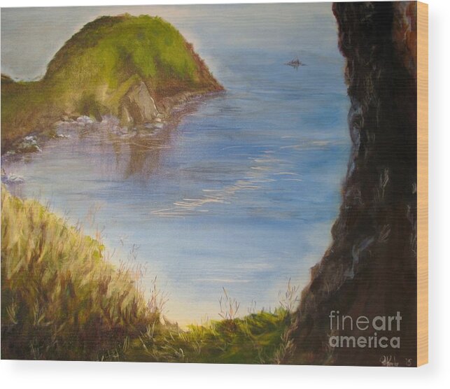 Pacific Ocean Wood Print featuring the painting Pacific Cove by Patricia Kanzler