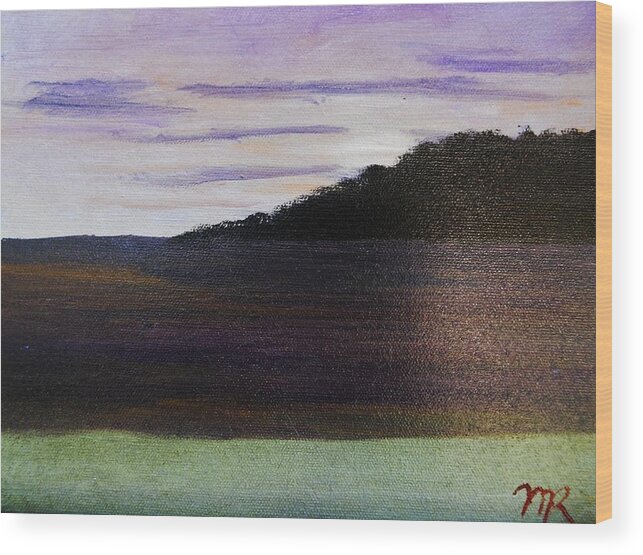 Husdon River Upstate Ny Wood Print featuring the painting Peacful by Monica Hebert