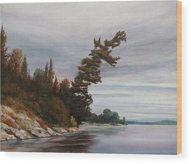 Landscape Wood Print featuring the painting Ptarmigan Bay by Ruth Kamenev