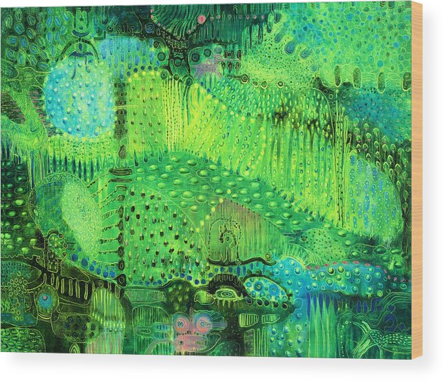 Rain Forest Wood Print featuring the painting Rain Land I by Lolita Bronzini