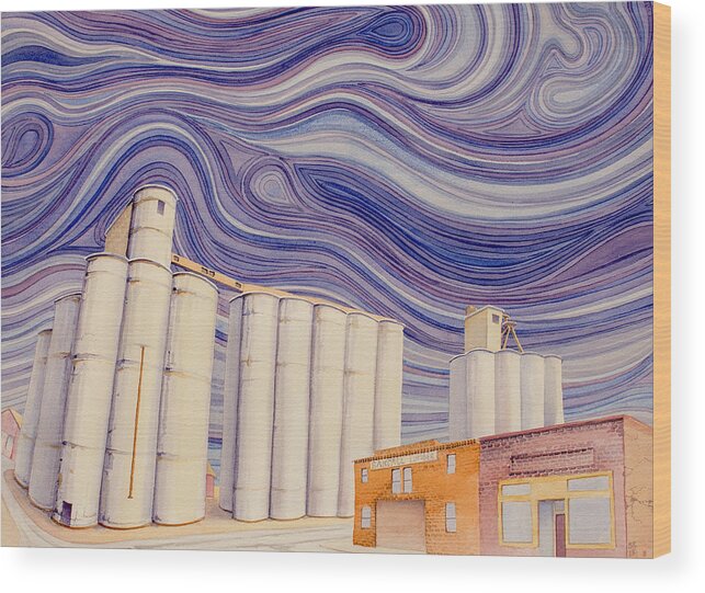 Iowa Wood Print featuring the painting Randall by Scott Kirby