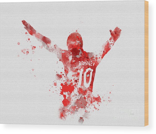 Wayne Rooney Wood Print featuring the mixed media Red Devil by My Inspiration