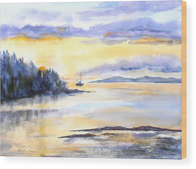 Sunsets Wood Print featuring the painting Returning Home by Diane Kirk