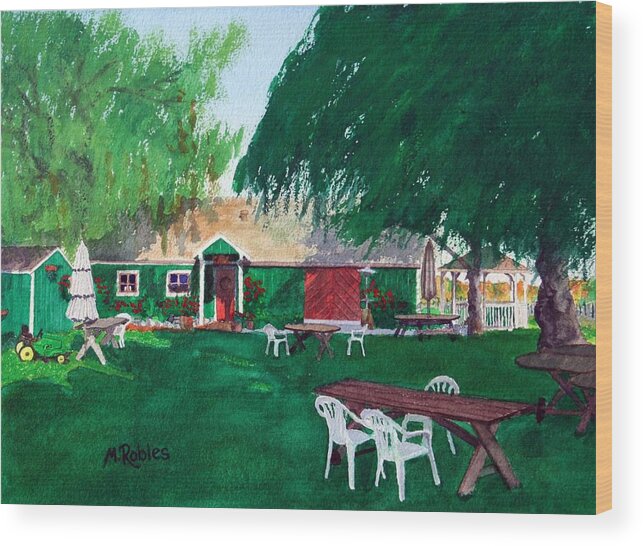 Winery Wood Print featuring the painting Retzlaff Winery by Mike Robles