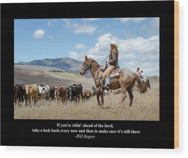 Reno Wood Print featuring the digital art Riding Herd by Rick Mosher