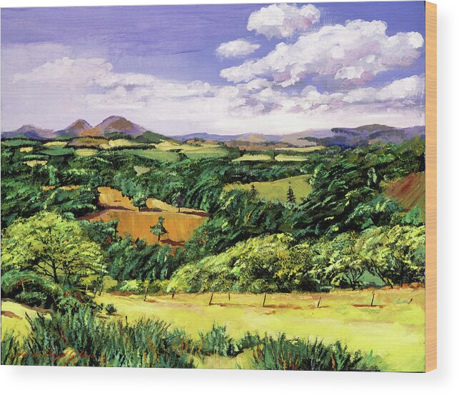 Scotland Wood Print featuring the painting Rolling Hills Of Scotland by David Lloyd Glover
