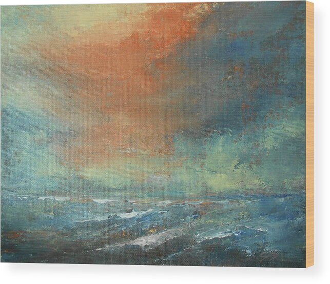 Abstract Wood Print featuring the painting Romancing Turner by Jane See