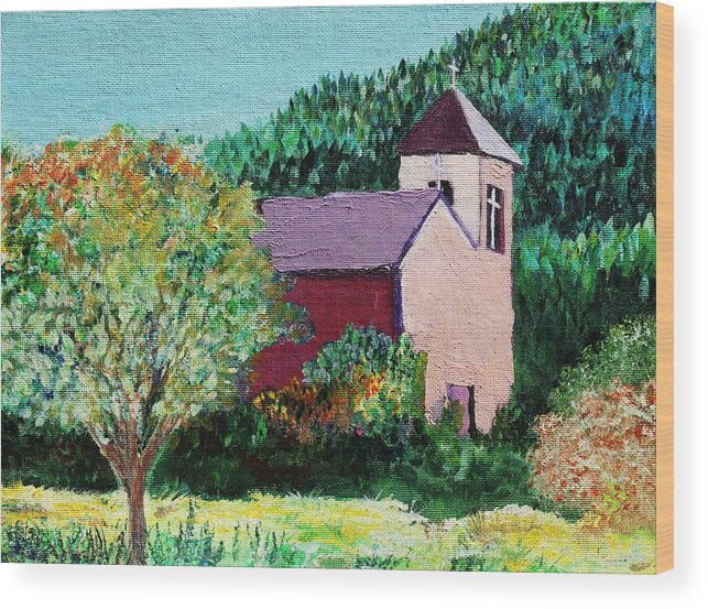 Church Wood Print featuring the painting Ruidoso by Melinda Etzold