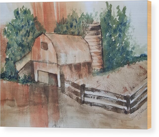 Barn Wood Print featuring the painting Rusty Barn by Elise Boam