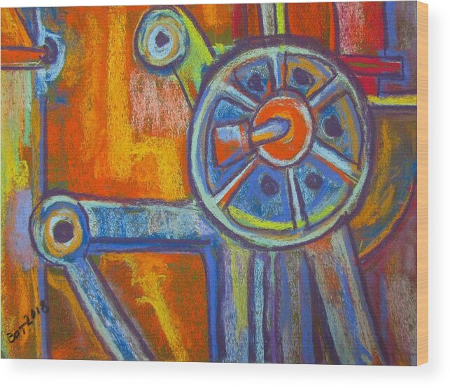 Abstract Wood Print featuring the pastel Rusty Parts by Barbara O'Toole