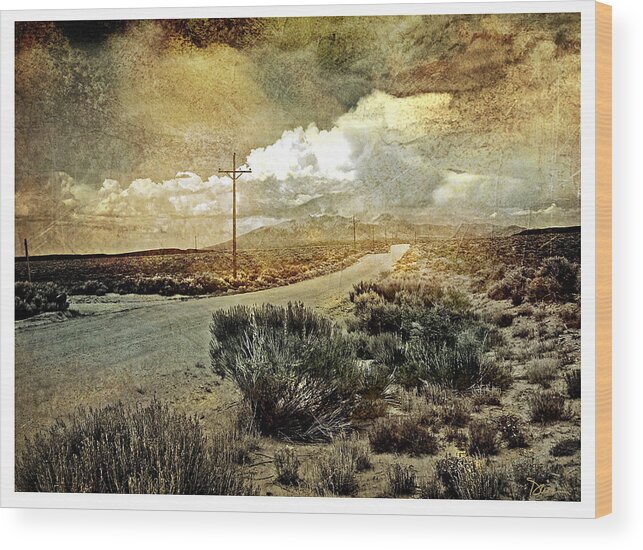 Sagebrush Wood Print featuring the photograph Sagebrush Road by Peggy Dietz
