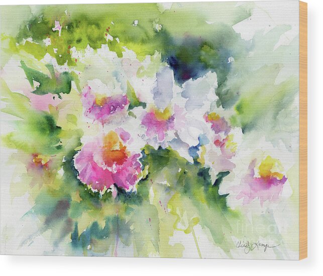 Flowers Wood Print featuring the painting Sarasota Orchids by Christy Lemp