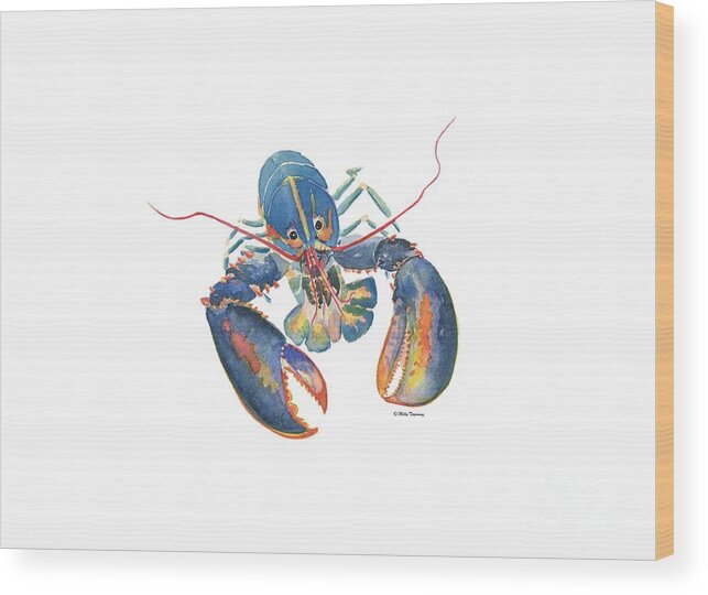 Sea Lobster Wood Print featuring the painting Sea Lobster by Melly Terpening