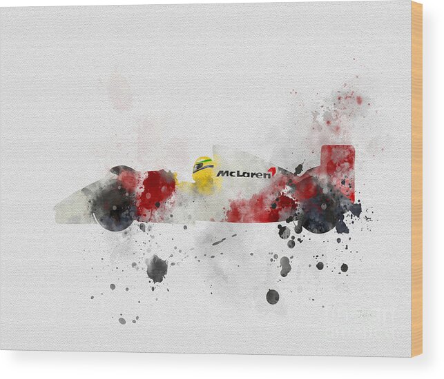 Ayrton Senna Wood Print featuring the mixed media Senna by My Inspiration