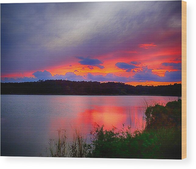 Sunset Wood Print featuring the photograph Shelf Cloud at Sunset by Bill Barber