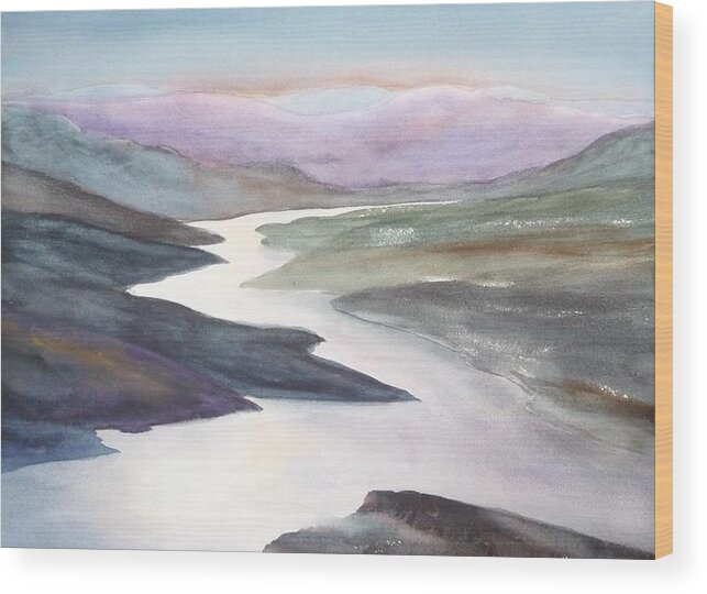 River Wood Print featuring the painting Silver Stream by Ruth Kamenev