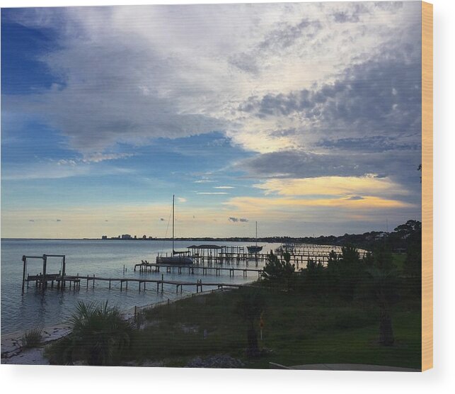 Bay Wood Print featuring the photograph Sittin' on the dock of the bay by Richie Parks