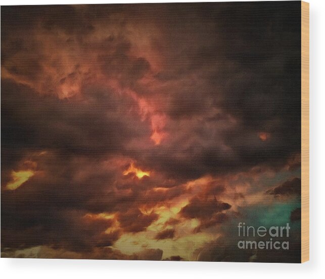 Sky Wood Print featuring the photograph Sky Fury by Krissy Katsimbras