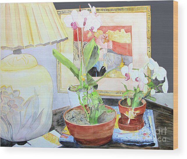 Orchid Wood Print featuring the painting Soft Light by Sandy McIntire