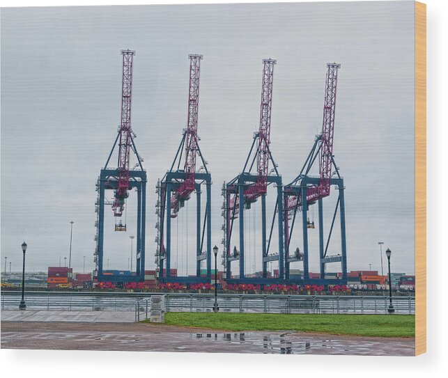 Container Crane Wood Print featuring the photograph Speed Lifters by S Paul Sahm