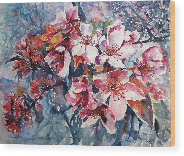 Spring Wood Print featuring the painting Spring beauty by Kovacs Anna Brigitta