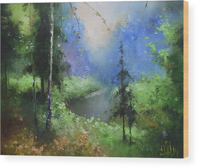 Russian Artists New Wave Wood Print featuring the painting Spring Creek by Igor Medvedev