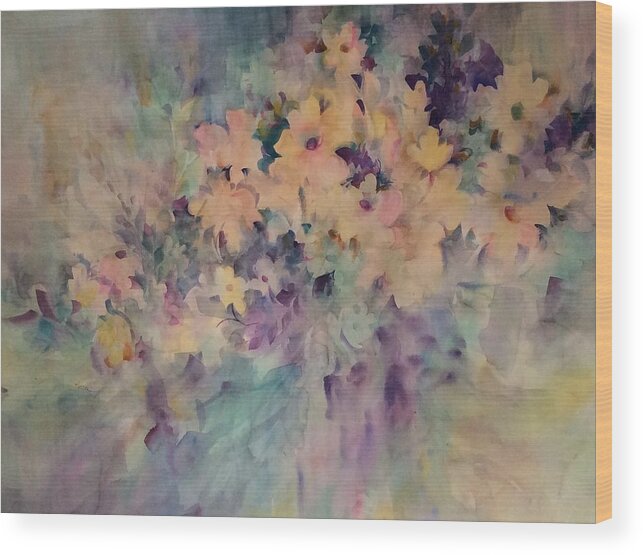 Contemporary Floral I Wood Print featuring the painting Springtime Bouquet by Karen Ann Patton