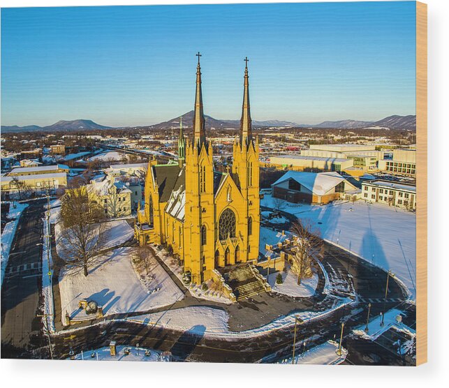Catholic Wood Print featuring the photograph St. Andrew's by Star City SkyCams
