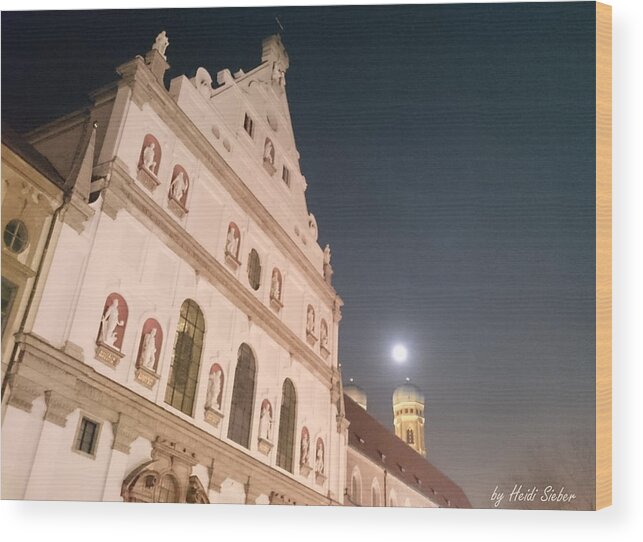 St. Michael Wood Print featuring the photograph St. Michael, Lady and moon by Heidi Sieber