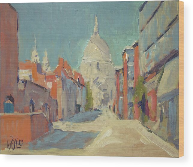London Wood Print featuring the painting St Pauls London by Nop Briex