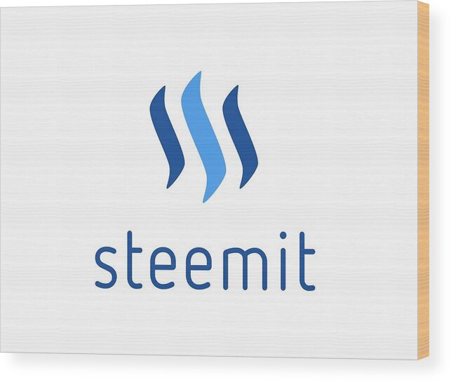 Steemit Wood Print featuring the digital art Steemit by Britten Adams