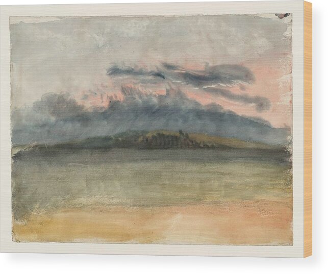 Joseph Mallord William Turner 1775�1851  Storm Clouds Sunset With A Pink Sky Wood Print featuring the painting Storm Clouds Sunset with a Pink Sky by Joseph Mallord