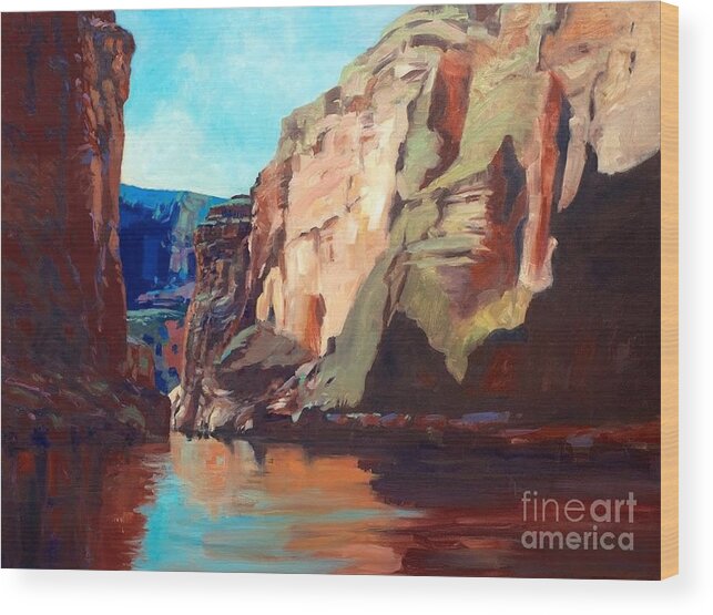  Wood Print featuring the painting Sunny Morning On The Mighty Colorado by Jessica Anne Thomas
