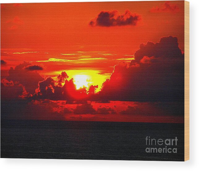 Sunset Wood Print featuring the photograph Sunset 2 by Pat Moore