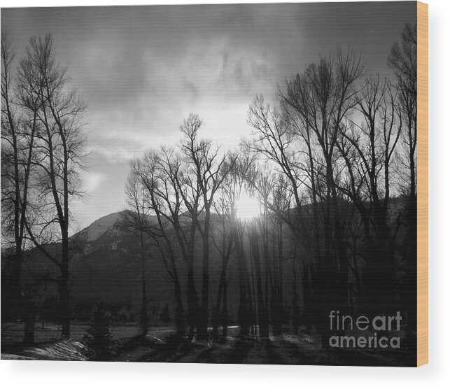 Jackson Hole Wood Print featuring the photograph Sunset in Jackson Hole by Rachel Morrison
