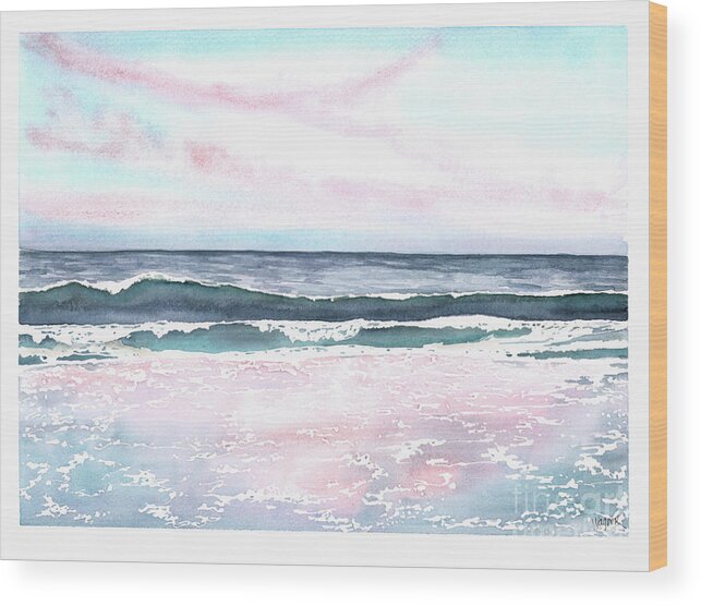 Sunset Wood Print featuring the painting Sunset on the Beach by Hilda Wagner
