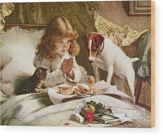 Suspense Wood Print featuring the painting Suspense by Charles Burton Barber