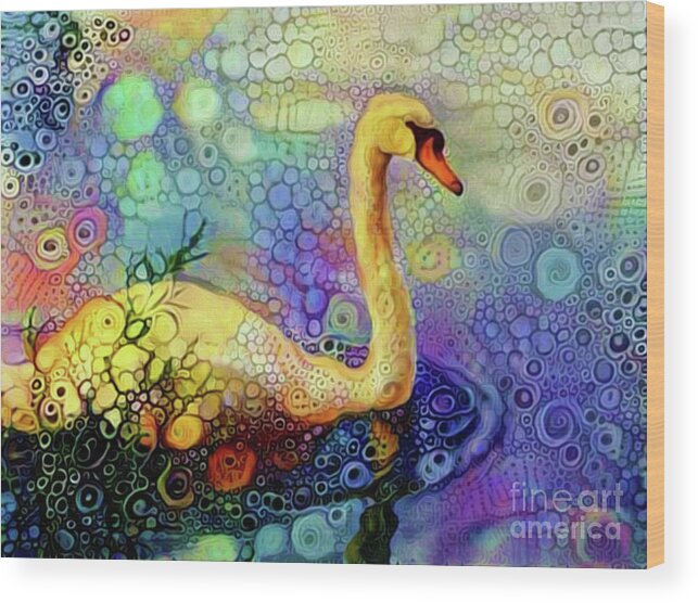 Fantasy Wood Print featuring the photograph Swan Spectacular Oil by Nina Silver